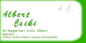 albert csiki business card